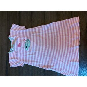 Magnolia Baby Girls Pink Stripe Golf Applique Pima Cotton Dress Masters Size 6